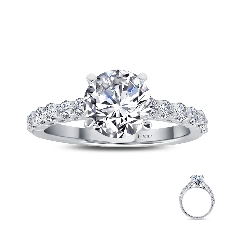 gemstone engagement rings -Lafonn Classic Round Diamond Ring R0411CLP