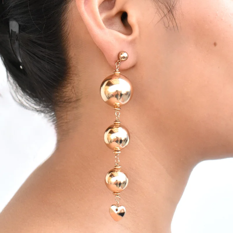 dangling earrings for women -TFC Chandelier Ball Gold Plated Dangler Earrings