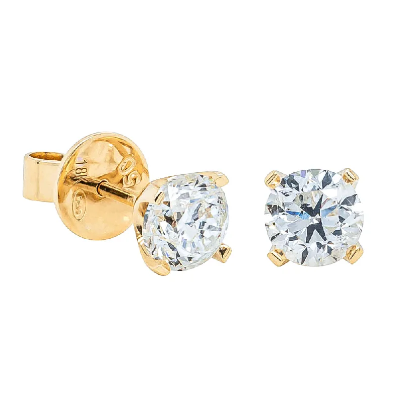 geometric earrings for women -18ct Yellow Gold 2.00ct Diamond Blossom Stud Earrings