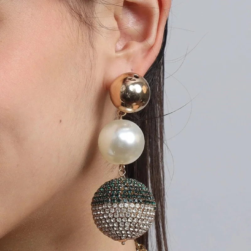 fashion statement earrings -TFC Stunning Ball Bold Bead Dangler Earrings