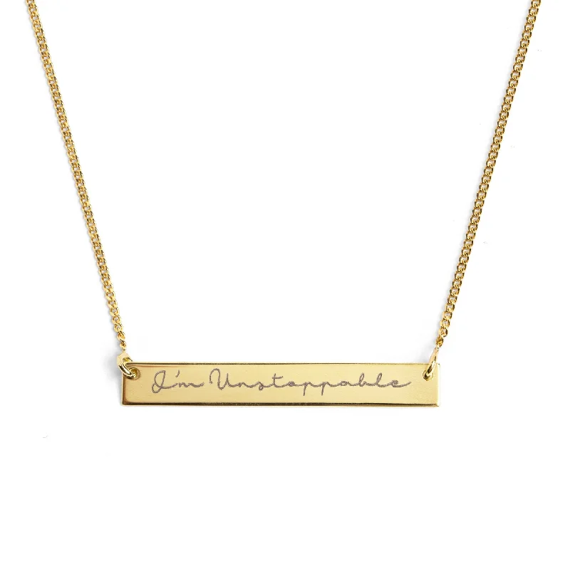 contemporary necklaces for women -Custom Plate Wander Gold Necklace