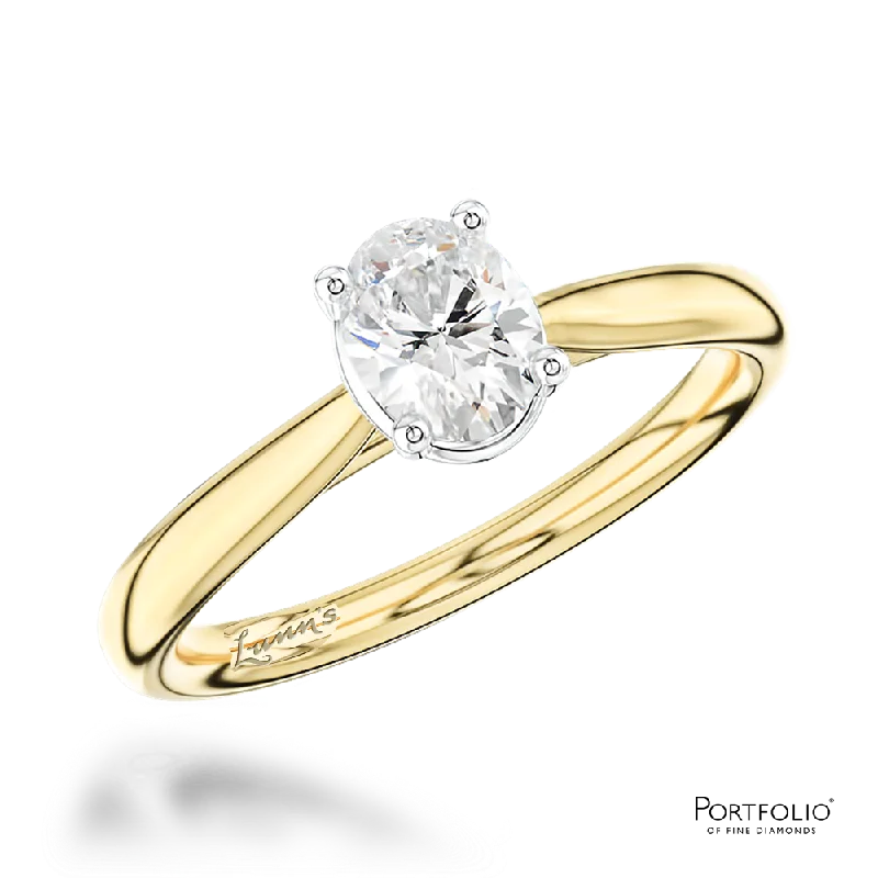 gold band rings for women -Solitaire 0.70ct D VS2 Diamond Yellow Gold/Platinum Ring