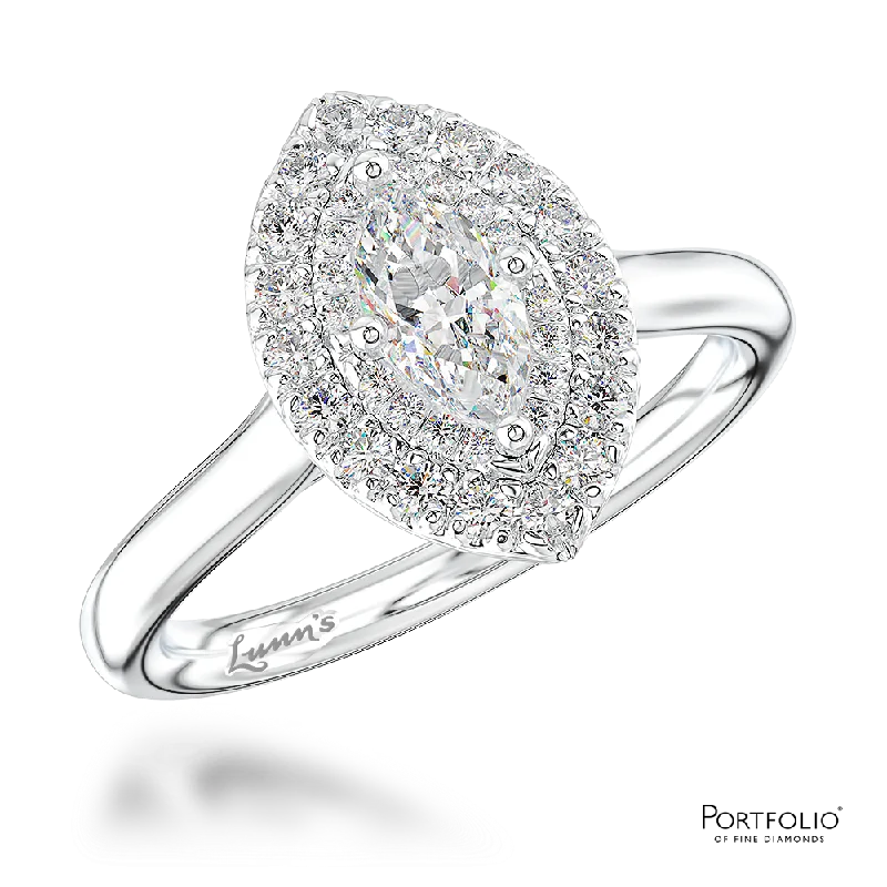 opal rings for women -Cluster 0.40ct G SI1 Diamond Platinum Ring