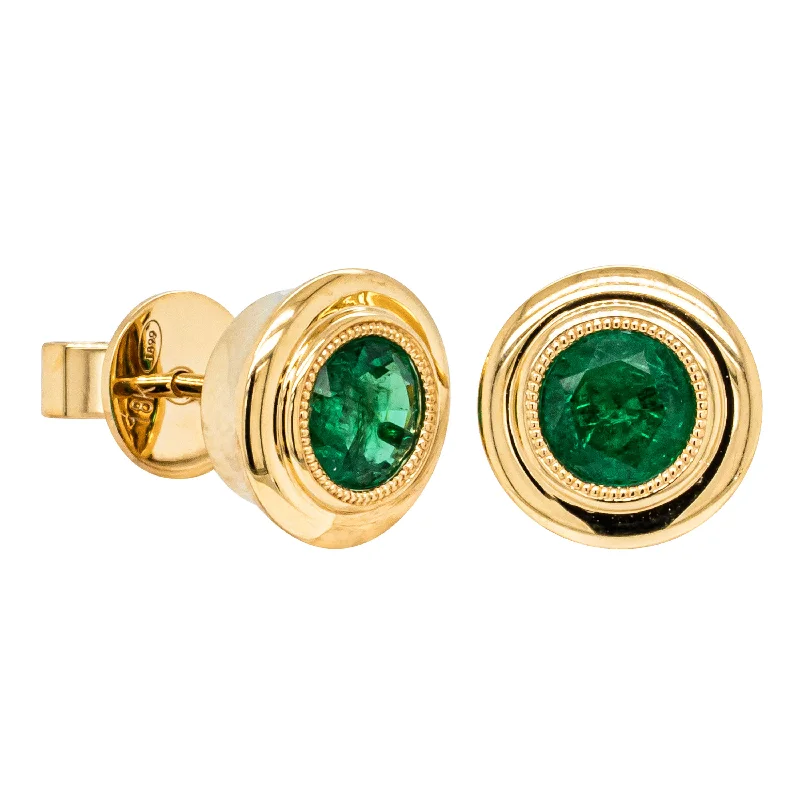 women’s huggie earrings -18ct Yellow Gold 1.63ct Emerald Windsor Earrings