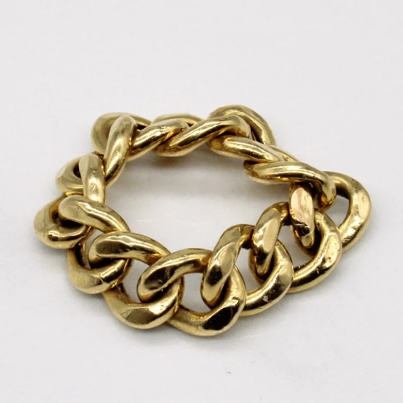 sapphire rings for women -18k Yellow Gold Cuban Link Ring | SZ 9.75 |