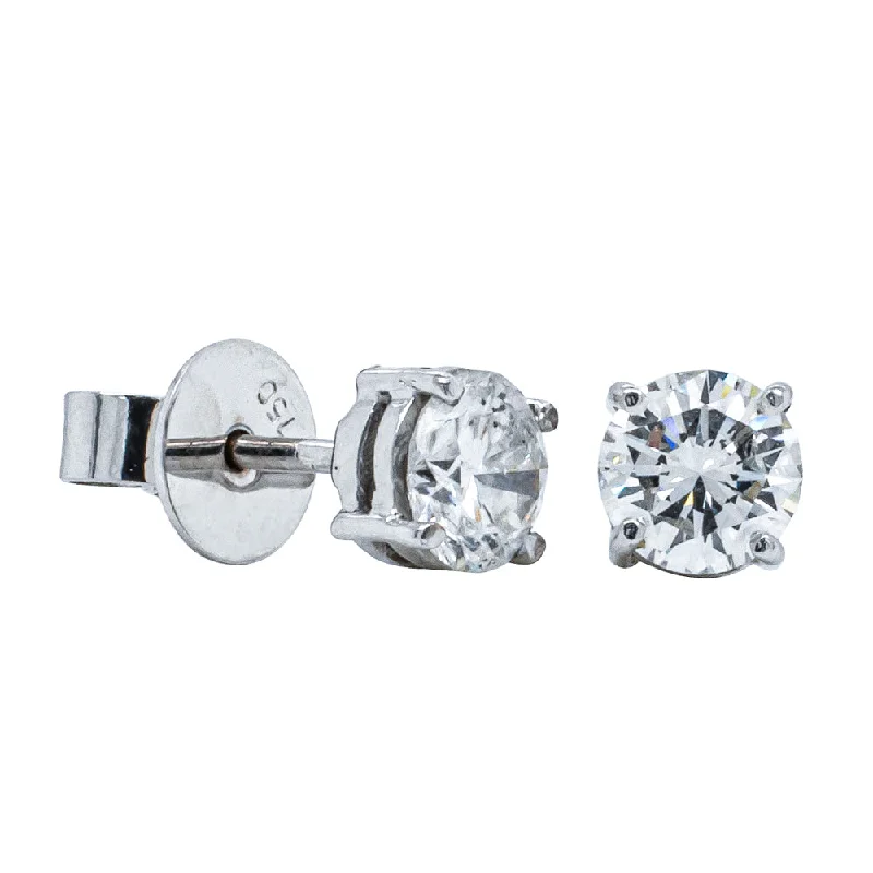 handmade earrings for women -Deja Vu Palladium & White Gold 1.10ct Diamond Stud Earrings