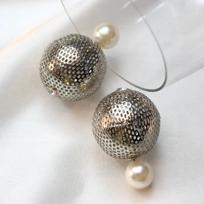 chic gold earrings -TFC Party Multiway Pearl & Silver Plated Stud Earrings