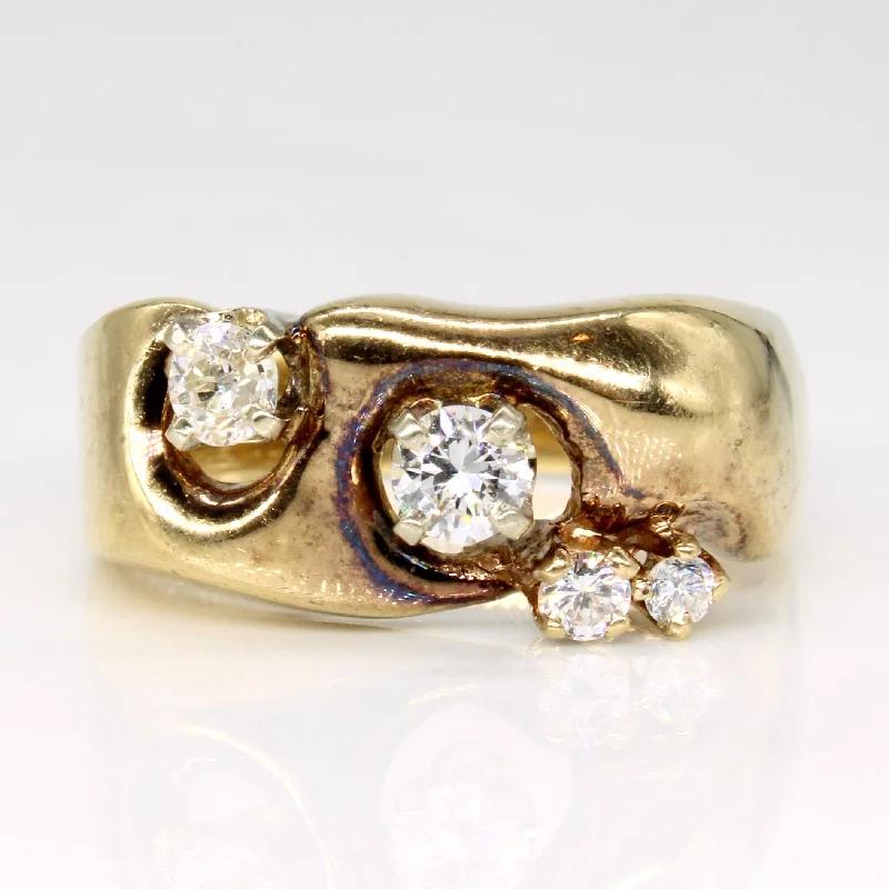 statement rings for women -Diamond Cocktail Ring | 0.32ctw | SZ 7.25 |