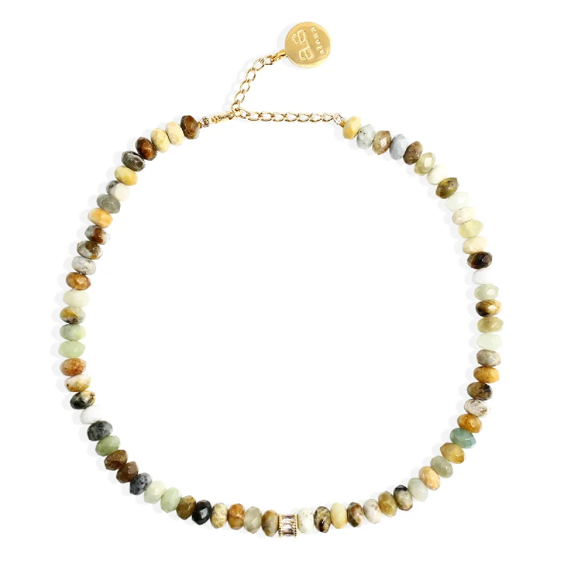 high-end necklaces for women -MABEL Necklace - Jade with CZ