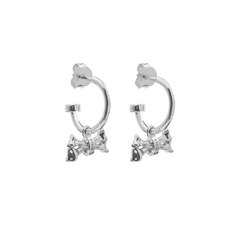 silver dangling earrings for women -Stolen Girlfriends Club Cross Bones Anchor Earrings - Sterling Silver