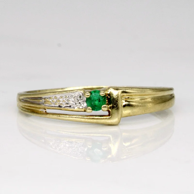 unique silver rings for women -Emerald Ring | 0.04ct | SZ 7.25 |