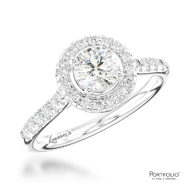 fashion rings for women -Cluster 0.50ct G SI1 Diamond Platinum Ring