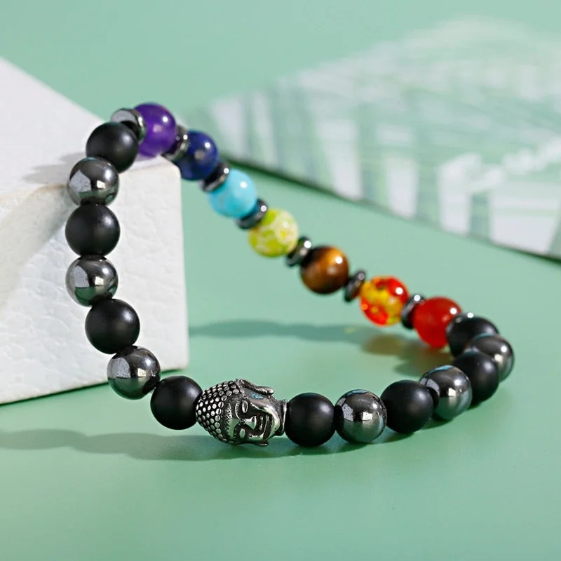 custom bracelets for women -Steadfast Courage Hematite Buddha Bracelet