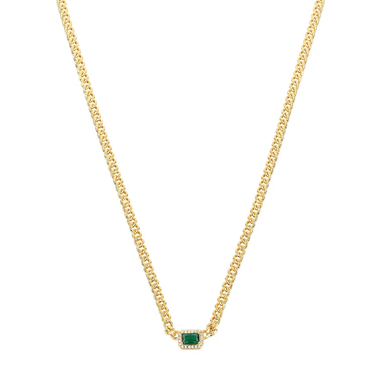 long necklaces for women -THE EMERALD CHAIN CHOKER