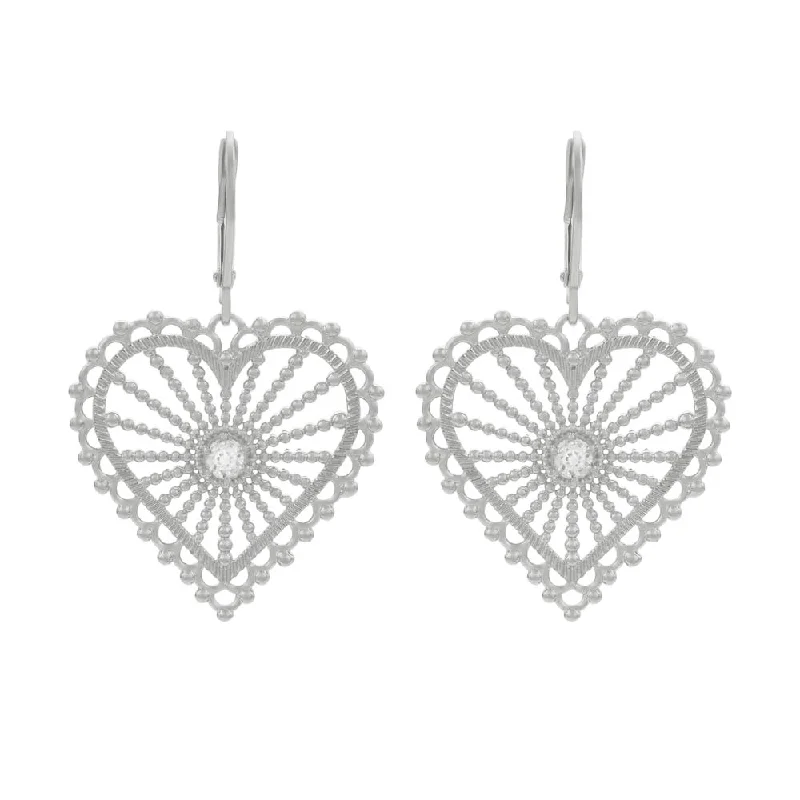 crystal drop earrings for evening -Zoe & Morgan Amor Earrings - Sterling Silver & White Zircon