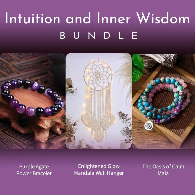 women’s sterling silver bangles -Intuition and Inner Wisdom Bundle