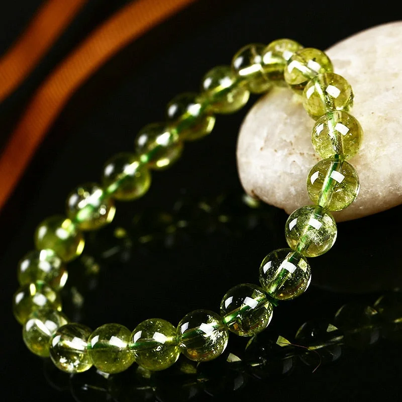 crystal bangles for women -Peridot Heart Chakra Healing Bracelet