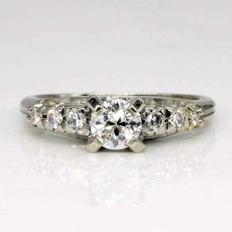 women’s engagement rings sets -1930s Era Old European Cut Diamond Ring | 0.43ctw | SZ 4 |