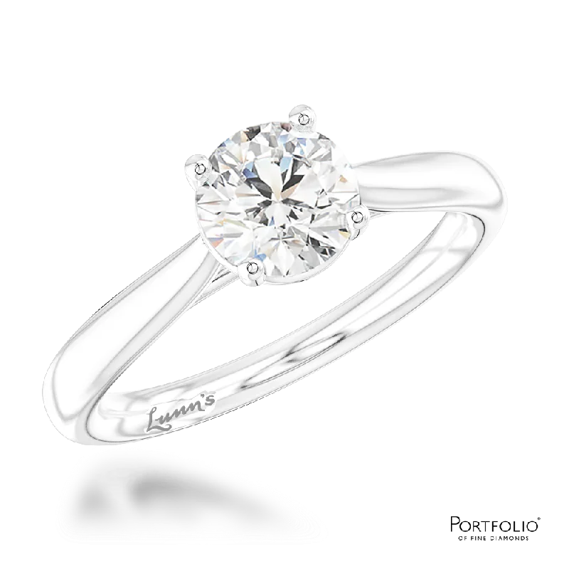 boho rings for women -Solitaire 0.74ct F SI2 Diamond Platinum Ring