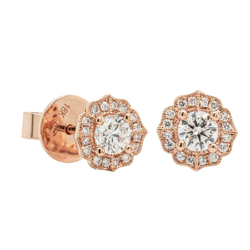 crystal drop earrings -18ct Rose Gold Diamond Paramount Stud Earrings