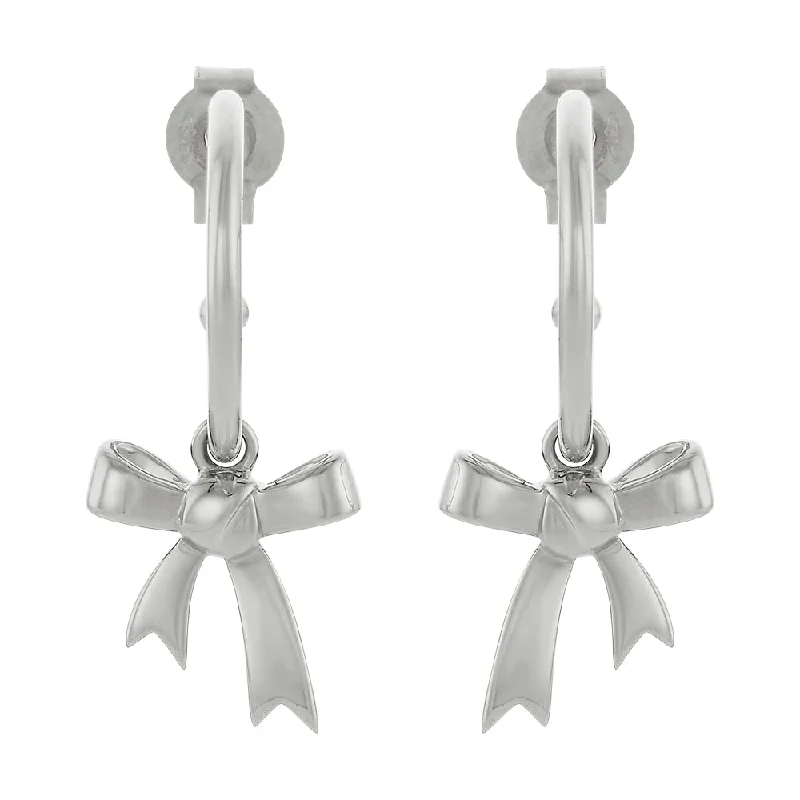 matching earrings for women -Karen Walker Bow Hoop Earrings - Sterling Silver