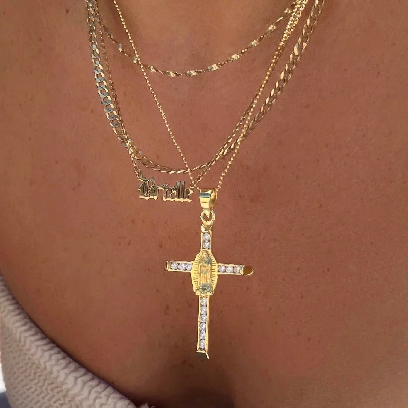 luxury gold necklaces for women -Faithful Cross Necklace