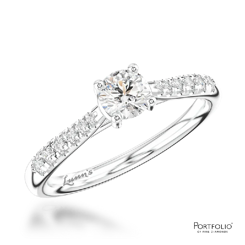 stylish rings for women -Solitaire 0.30ct E VS2 Diamond Platinum Ring