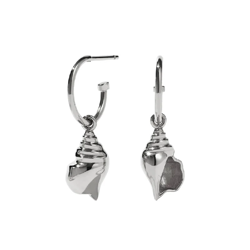 women’s ear cuff earrings -Meadowlark Conch Signature Hoop Earrings - Sterling Silver