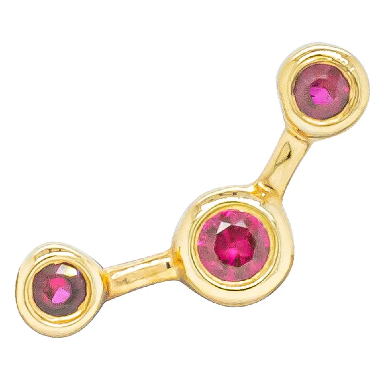 diamond earrings for women -18ct Yellow Gold Ruby Single Fire Element Earring