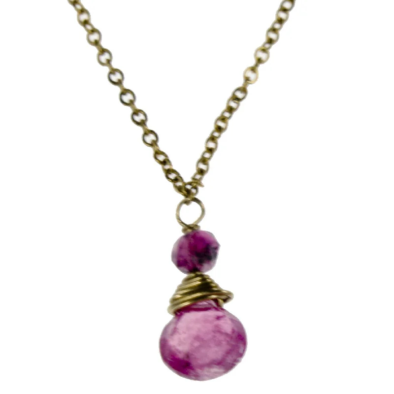 elegant necklaces for women -Pink Tourmaline One Drop Necklace