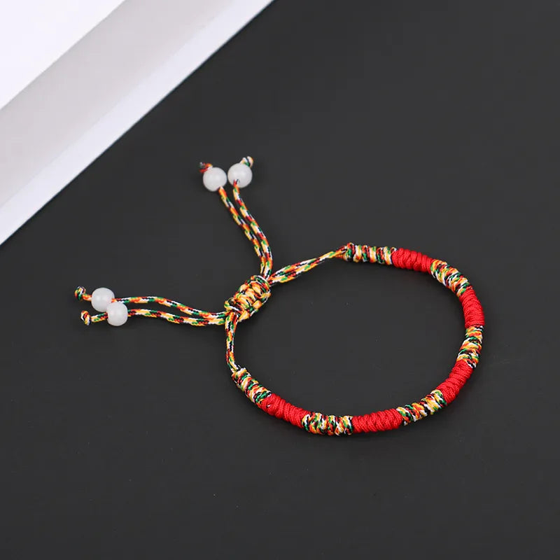 braided bangles for women -Lucky Weaved Buddhist Knots Bracelet