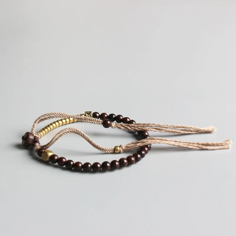 handmade bangles for women -Tibetan Beads Copper Bracelet