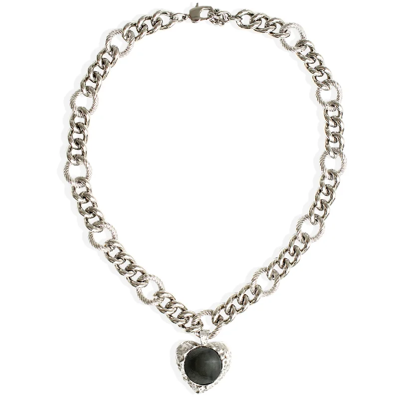 unique necklaces for women -ARABELLA necklace - Silver with Hematite