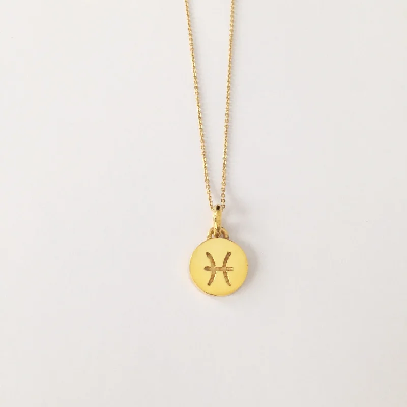 women’s engagement necklaces -Pisces Necklace, Solid Gold