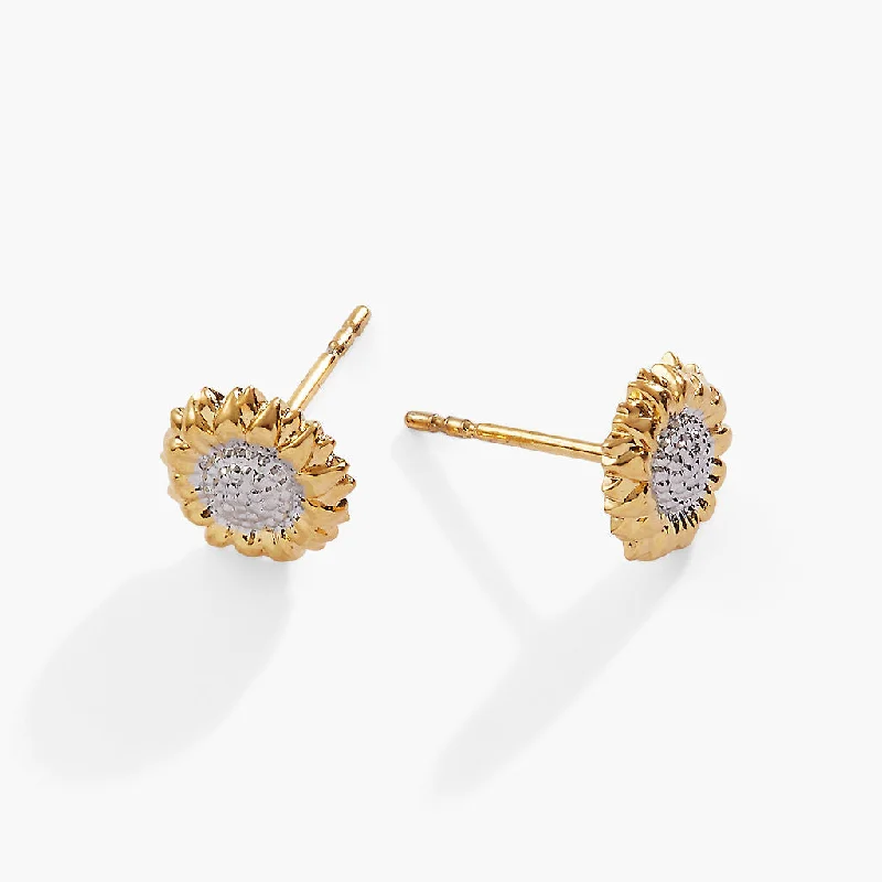 luxury gold earrings -Sunflower Mini Stud Earrings