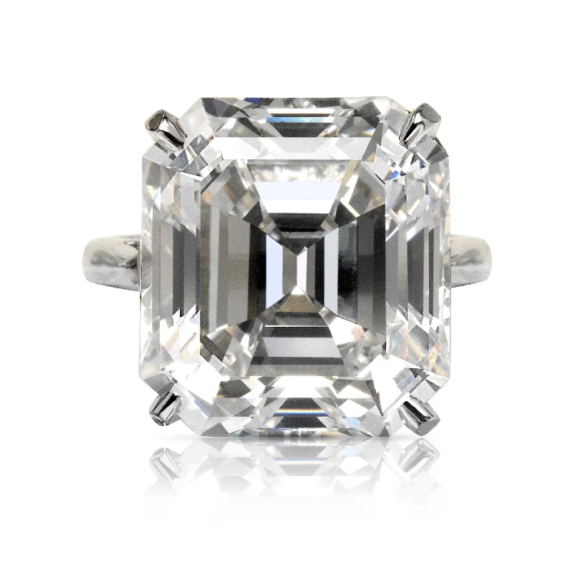 elegant diamond rings for women -KATHERINE 18 Carat Asscher Cut Diamond Engagement Ring Platinum GIA CERTIFIED BY MIKE NEKTA