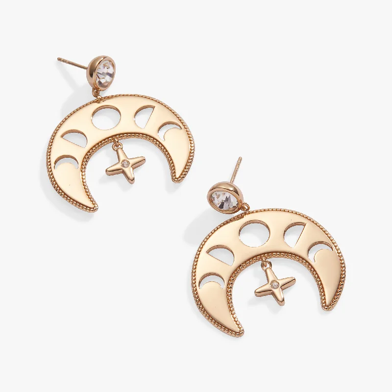 women’s pearl drop earrings -Moon Phase Earrings