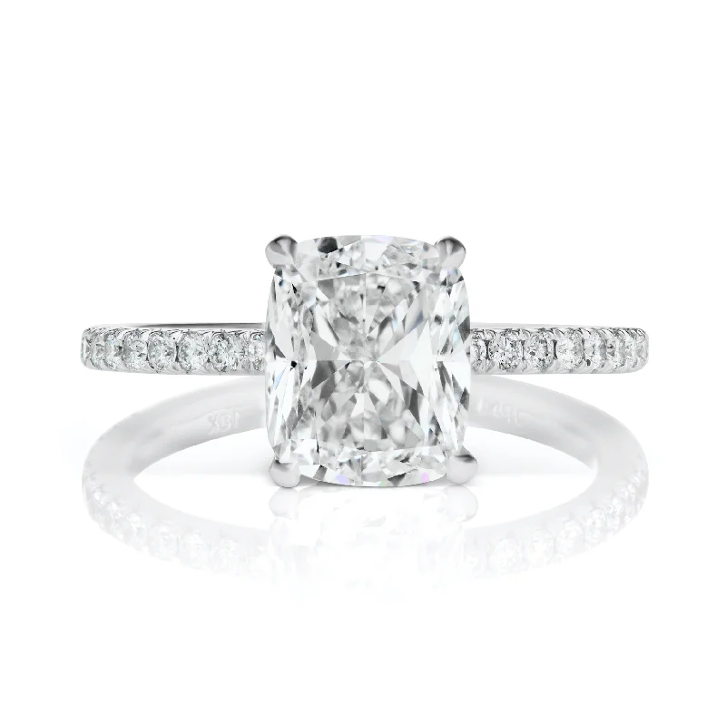 delicate rings for women -ODIN 4 CARAT CUSHION CUT D COLOR VS2 CLARITY DIAMOND ENGAGEMENT RING 18K WHITE GOLD GIA CERTIFIED 3 CT D VS2 BY MIKE NEKTA