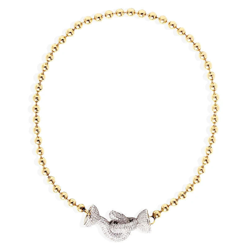 cute necklaces for women -ÉLYSÉE Necklace - Gold with Silver Rhinestone