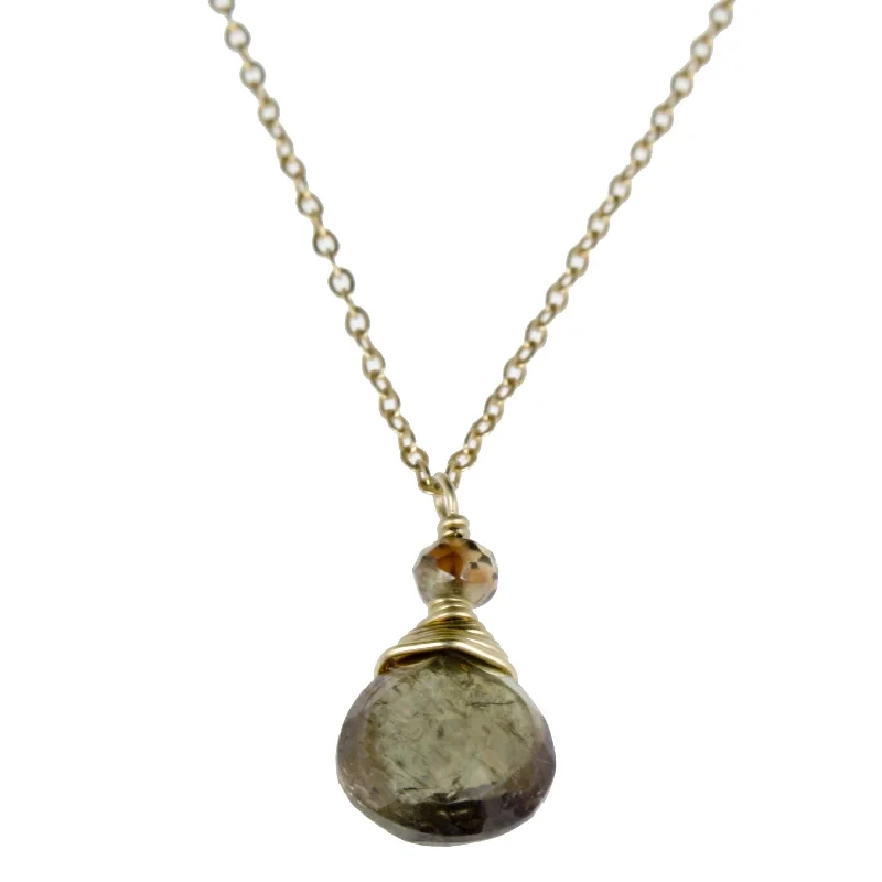 double chain necklaces for women -Champagne Garnet One Drop Necklace