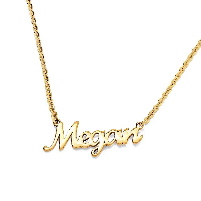 women’s engagement pendant necklaces -Custom Script Nameplate