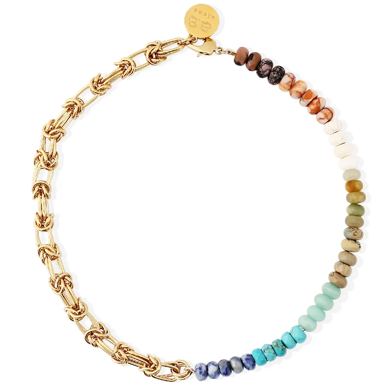 women’s necklaces -ARIZONA Necklace - Gold with Rainbow