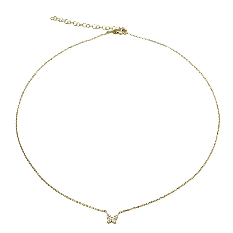 symbolic necklaces for women -THE SINGLE PAVE' BUTTERFLY NECKLACE (CHAPTER II BY GREG YÜNA X THE M JEWELERS)