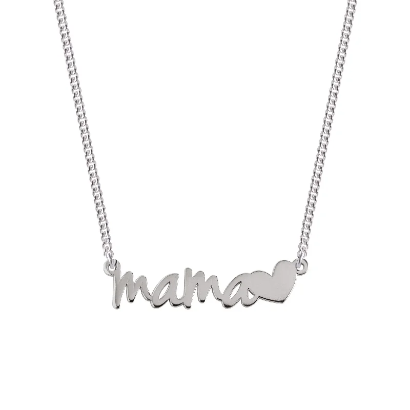 personalized engraved necklaces for women -Mum Heart Silver Necklace