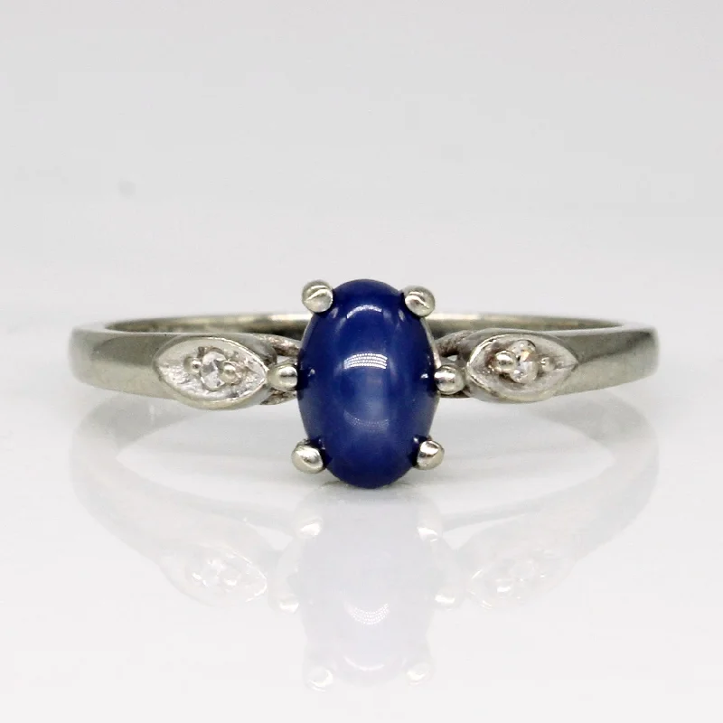 rings for special occasions -Synthetic Star Sapphire & Diamond Ring | 0.80ct, 0.01ctw | SZ 5.75 |