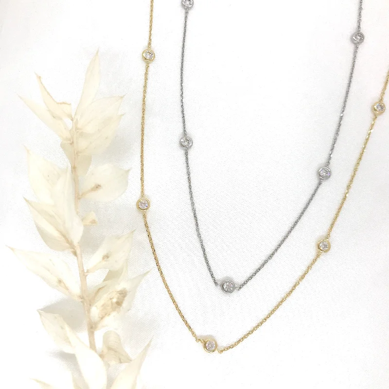 simple necklaces for women -10k Gold Cubic by the Yard Necklace