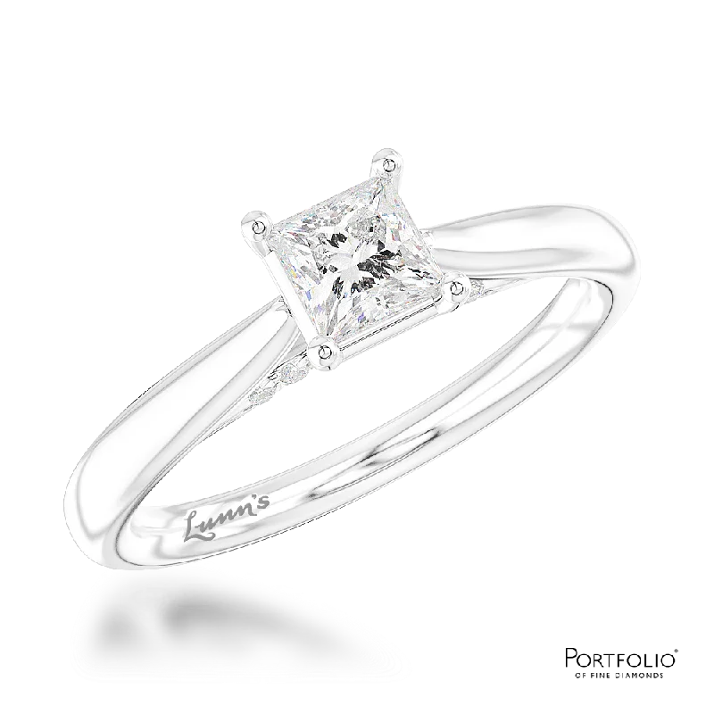 bridal rings for women -Solitaire 0.30ct G VS2 Diamond Platinum Ring