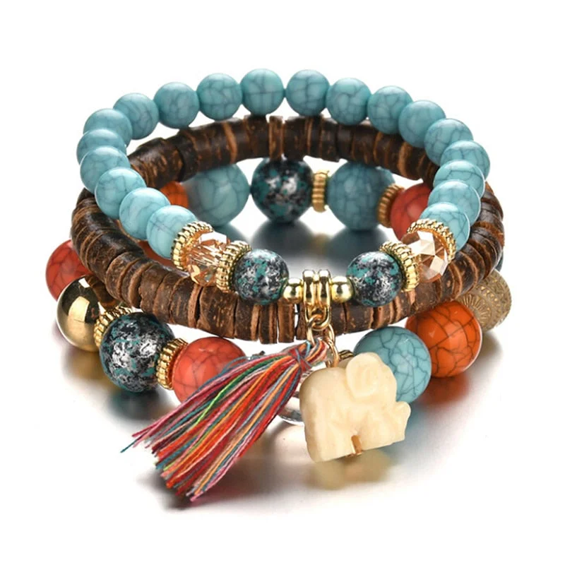 sterling silver bracelets for women -Wooden Beads Bracelets