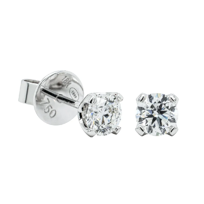 luxury earrings for women -18ct White Gold Diamond Blossom Stud Earrings