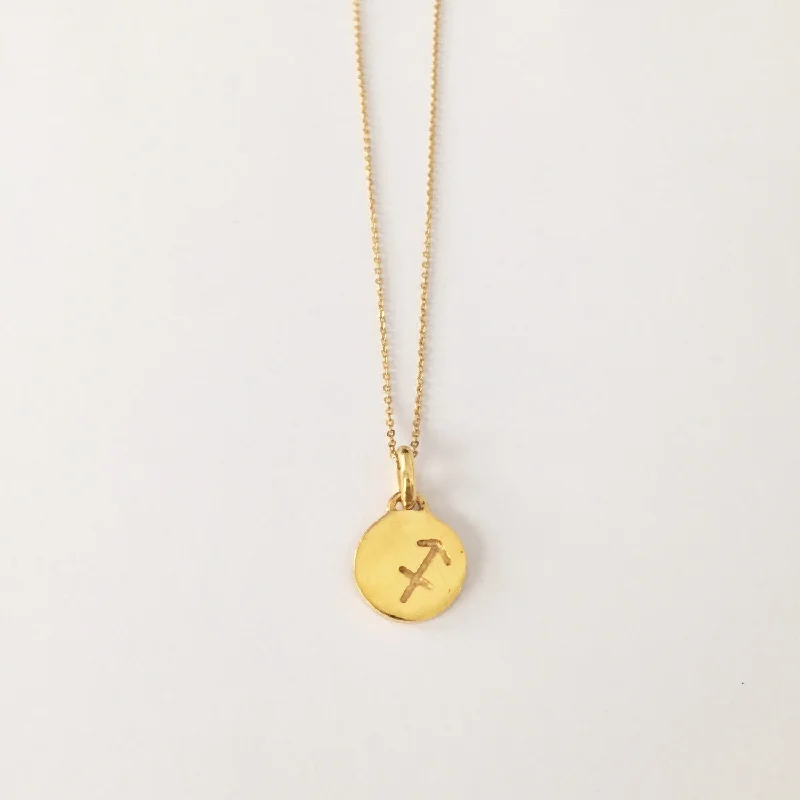 luxury diamond necklaces for women -Sagittarius Necklace, Solid Gold